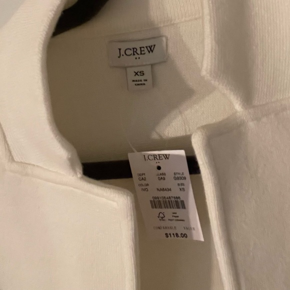 J. Crew Factory Cream Blazer with Notched Lapel and Tailored Fit - Picture 3 of 3